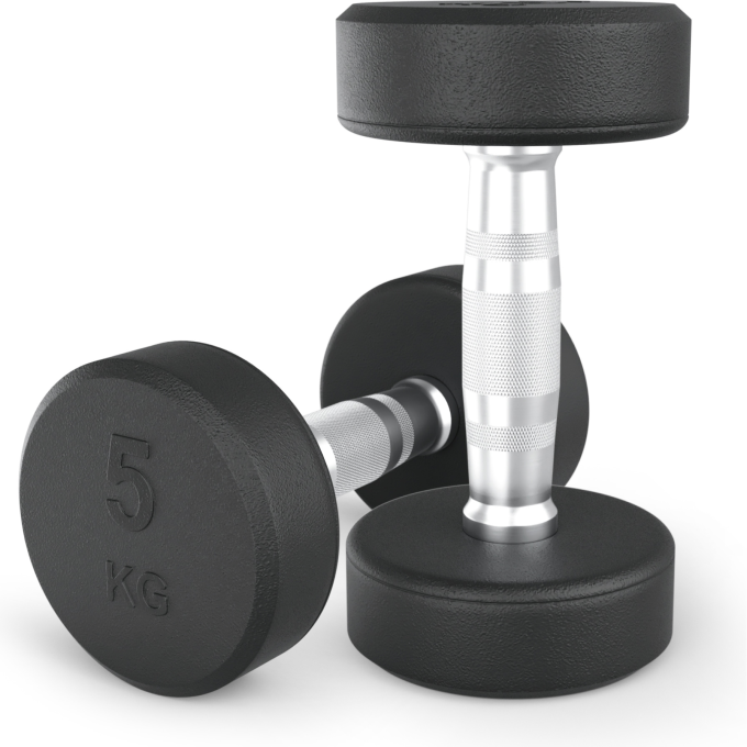 Гантель круглая UNIX FIT PRO обрезиненная 5 кг DBRND5PBKx2